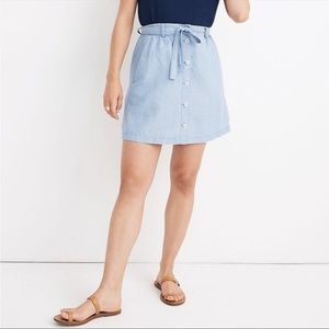 NWT Madewell Denim Front Tie Mini Skirt